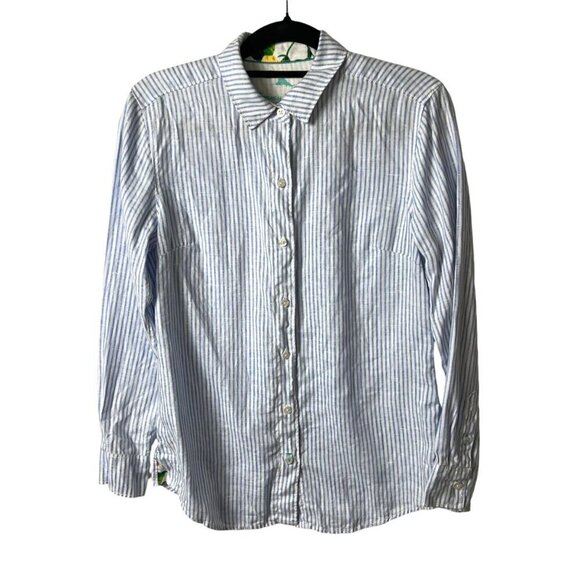 Tommy bahama striped 100% linen button‎ up top women’s size XS - Picture 1 of 9